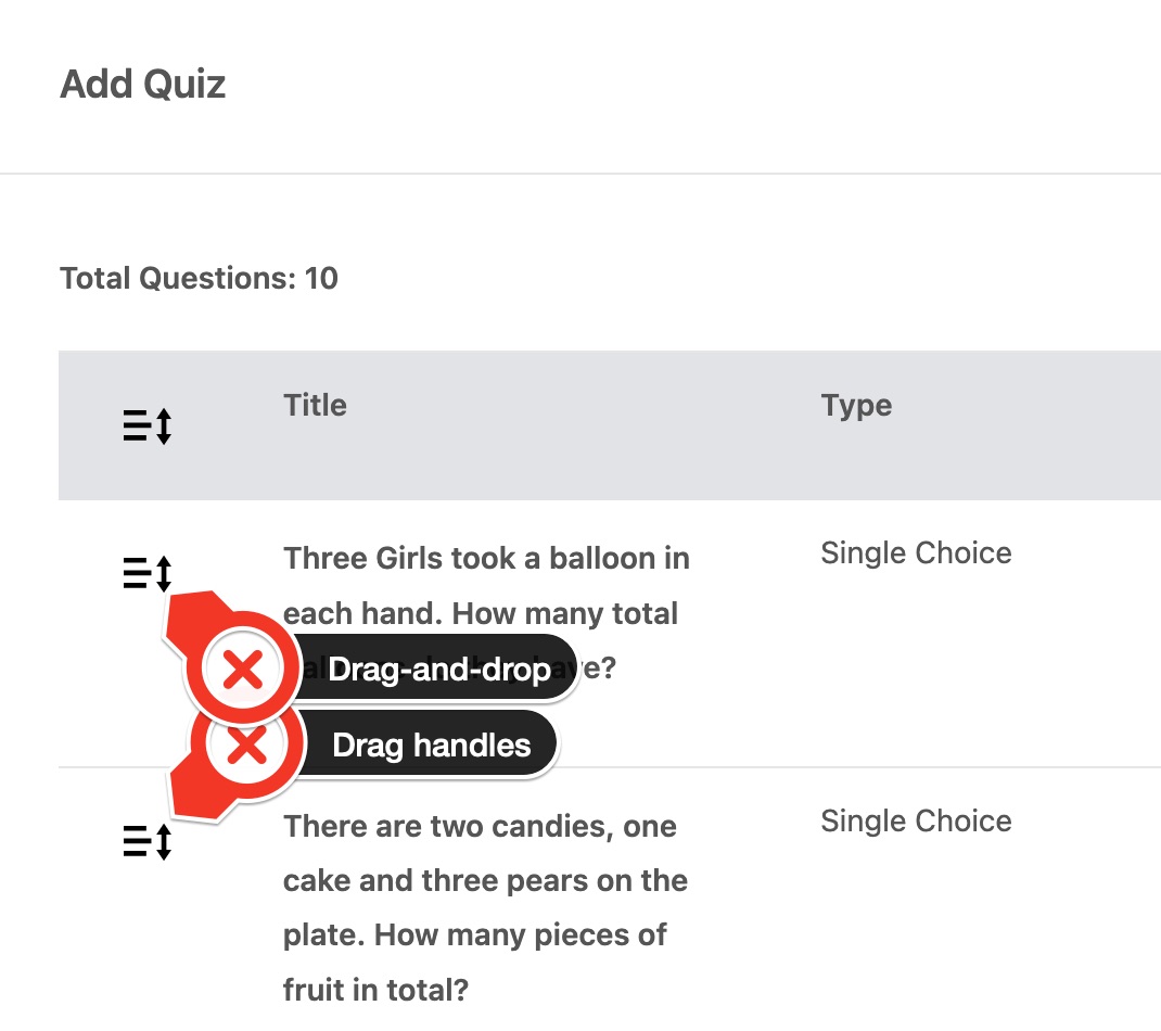 How do teachers create and manage quizzes? - Documentation image