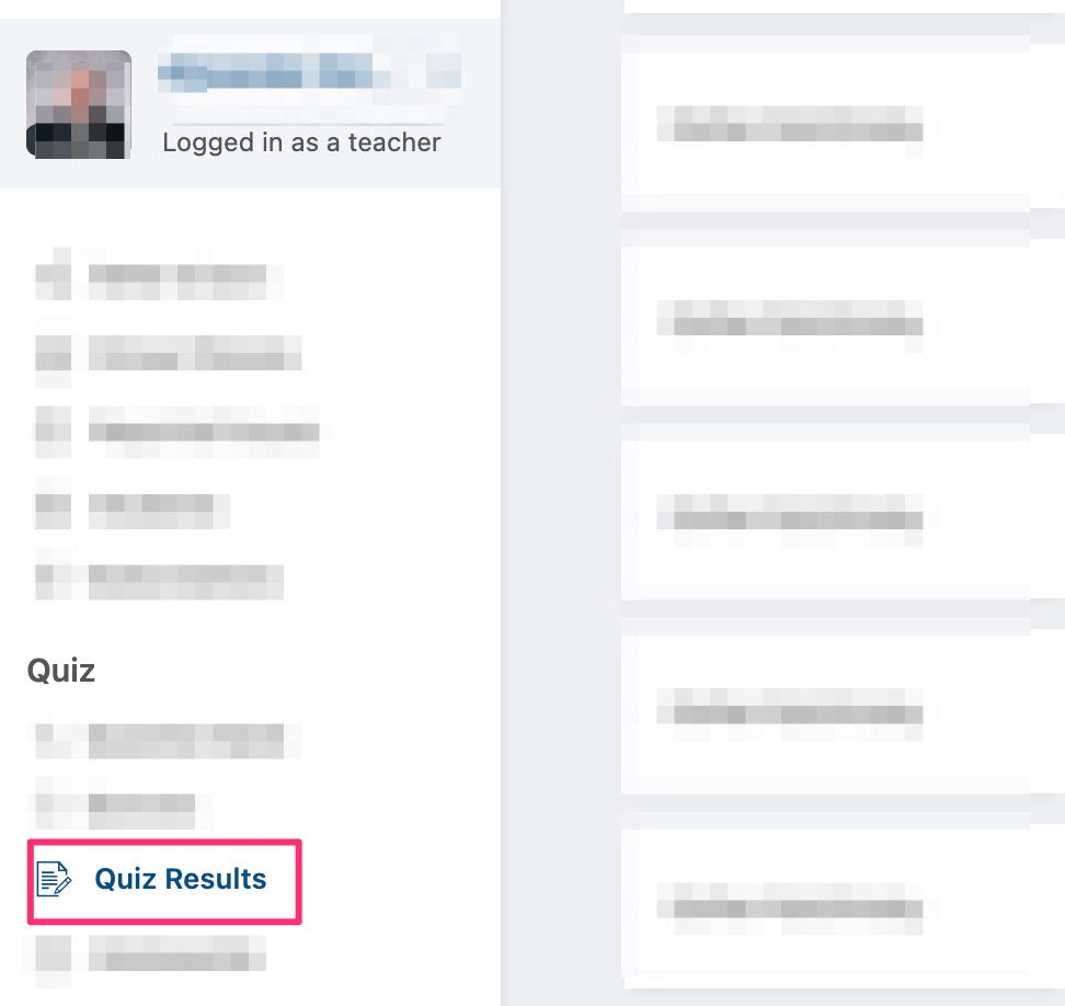 Where can I find my student's assessment quiz submissions? - Documentation image